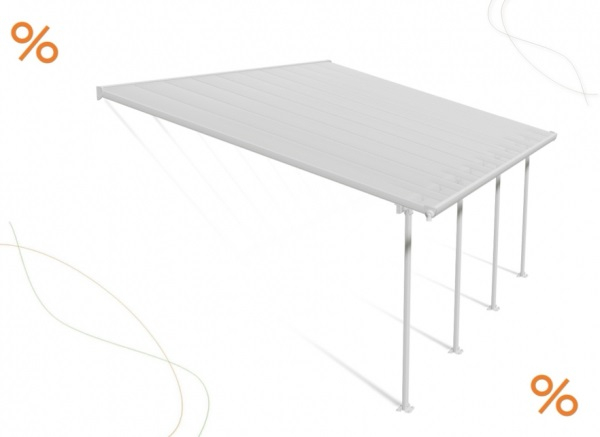 Palram-Canopia Terrassenüberdachung Feria 4x6 weiß TxB 386x606cm 8mm HKP